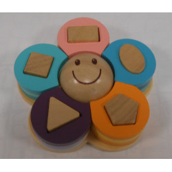 Puzzle fleur en bois