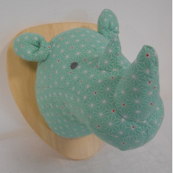 Trophée murale rhinocéros -...